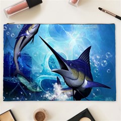 Awersome Marlin In A Fantasy Underwater World Cosmetic Bag (xxl)  by FantasyWorld7