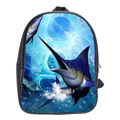 Awersome Marlin In A Fantasy Underwater World School Bags (xl)  by FantasyWorld7