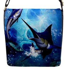 Awersome Marlin In A Fantasy Underwater World Flap Messenger Bag (s) by FantasyWorld7