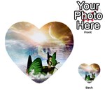 Cute Fairy In A Butterflies Boat In The Night Multi-purpose Cards (Heart)  Front 1