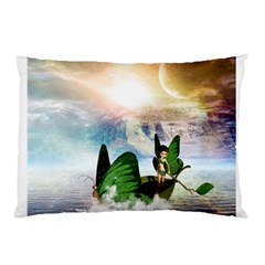 Cute Fairy In A Butterflies Boat In The Night Pillow Cases by FantasyWorld7