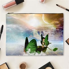 Cute Fairy In A Butterflies Boat In The Night Cosmetic Bag (xl) by FantasyWorld7