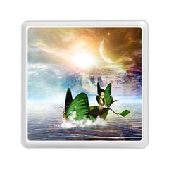 Cute Fairy In A Butterflies Boat In The Night Memory Card Reader (square)  by FantasyWorld7