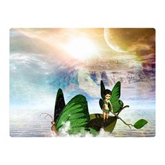 Cute Fairy In A Butterflies Boat In The Night Double Sided Flano Blanket (mini)  by FantasyWorld7