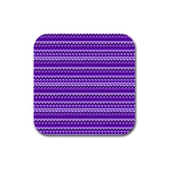 Purple Tribal Pattern Rubber Square Coaster (4 Pack)  by KirstenStar