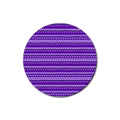 Purple Tribal Pattern Rubber Coaster (round)  by KirstenStar