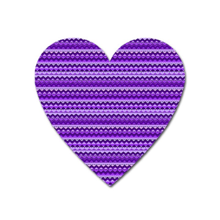 Purple Tribal Pattern Heart Magnet