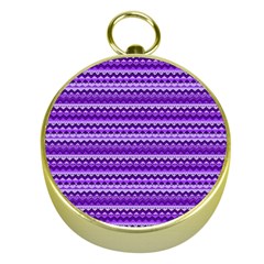 Purple Tribal Pattern Gold Compasses by KirstenStar