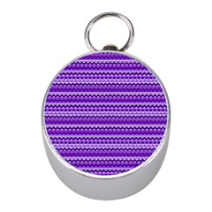 Purple Tribal Pattern Mini Silver Compasses by KirstenStar