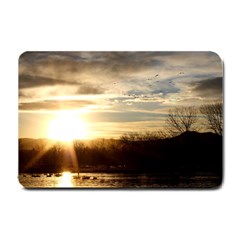 Setting Sun At Lake Small Doormat  by trendistuff