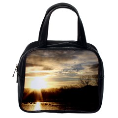 Setting Sun At Lake Classic Handbags (one Side) by trendistuff