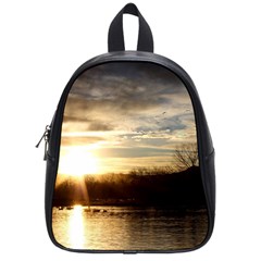 Setting Sun At Lake School Bags (small)  by trendistuff