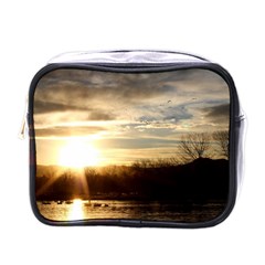 Setting Sun At Lake Mini Toiletries Bags by trendistuff