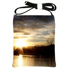 Setting Sun At Lake Shoulder Sling Bags by trendistuff