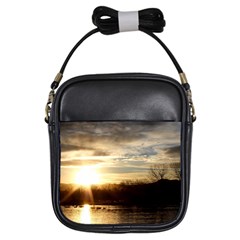 Setting Sun At Lake Girls Sling Bags by trendistuff