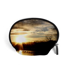 Setting Sun At Lake Accessory Pouches (small)  by trendistuff