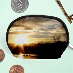 Setting Sun At Lake Accessory Pouches (medium)  by trendistuff