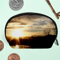 Setting Sun At Lake Accessory Pouches (large)  by trendistuff