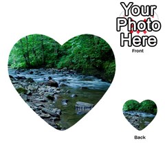 Rocky Stream Multi-purpose Cards (heart)  by trendistuff