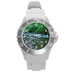 Rocky Stream Round Plastic Sport Watch (l) by trendistuff