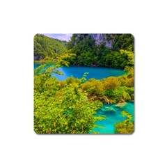 Plitvice, Croatia Square Magnet by trendistuff