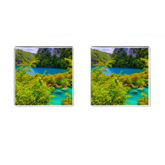 Plitvice, Croatia Cufflinks (square) by trendistuff