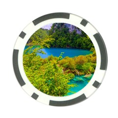 Plitvice, Croatia Poker Chip Card Guards by trendistuff