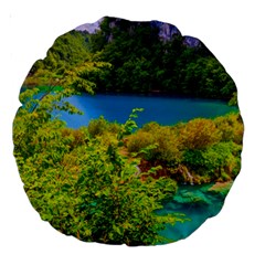 Plitvice, Croatia Large 18  Premium Round Cushions by trendistuff