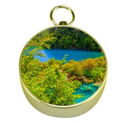 Plitvice, Croatia Gold Compasses by trendistuff