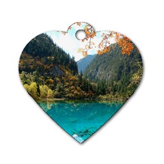 JIUZHAIGOU VALLEY 3 Dog Tag Heart (Two Sides)