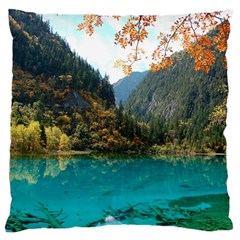 JIUZHAIGOU VALLEY 3 Large Flano Cushion Cases (One Side) 