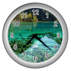 Jiuzhaigou Valley 2 Wall Clocks (silver) 