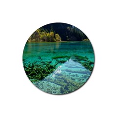 Jiuzhaigou Valley 2 Rubber Round Coaster (4 Pack)  by trendistuff