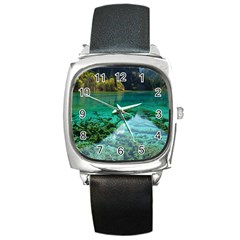 Jiuzhaigou Valley 2 Square Metal Watches by trendistuff