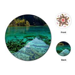 Jiuzhaigou Valley 2 Playing Cards (round)  by trendistuff