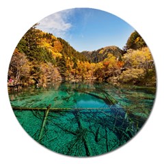 Jiuzhaigou Valley 1 Magnet 5  (round) by trendistuff