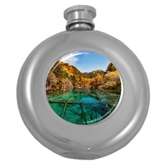 Jiuzhaigou Valley 1 Round Hip Flask (5 Oz) by trendistuff