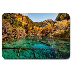 Jiuzhaigou Valley 1 Large Doormat  by trendistuff