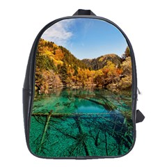 Jiuzhaigou Valley 1 School Bags(large)  by trendistuff