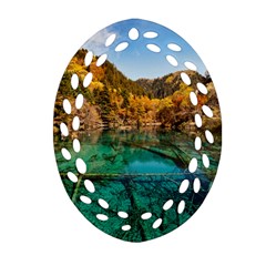 Jiuzhaigou Valley 1 Ornament (oval Filigree)  by trendistuff