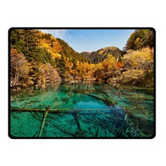 Jiuzhaigou Valley 1 Double Sided Fleece Blanket (small)  by trendistuff