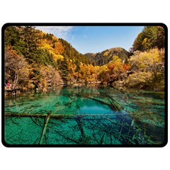 Jiuzhaigou Valley 1 Double Sided Fleece Blanket (large)  by trendistuff