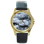 ICE AND WATER Round Gold Metal Watches