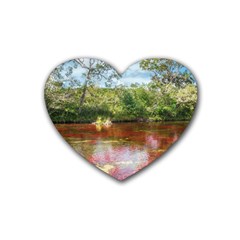 Cano Cristales 3 Rubber Coaster (heart)  by trendistuff