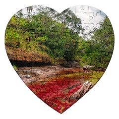 Cano Cristales 1 Jigsaw Puzzle (heart) by trendistuff