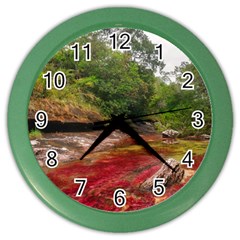 Cano Cristales 1 Color Wall Clocks by trendistuff