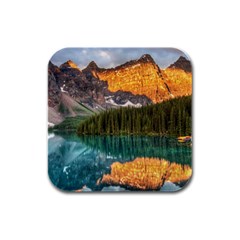 Banff National Park 4 Rubber Square Coaster (4 Pack)  by trendistuff