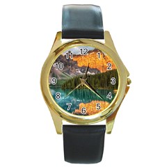 Banff National Park 4 Round Gold Metal Watches