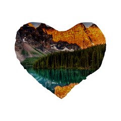 Banff National Park 4 Standard 16  Premium Flano Heart Shape Cushions by trendistuff