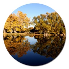 Autumn Lake Magnet 5  (round) by trendistuff